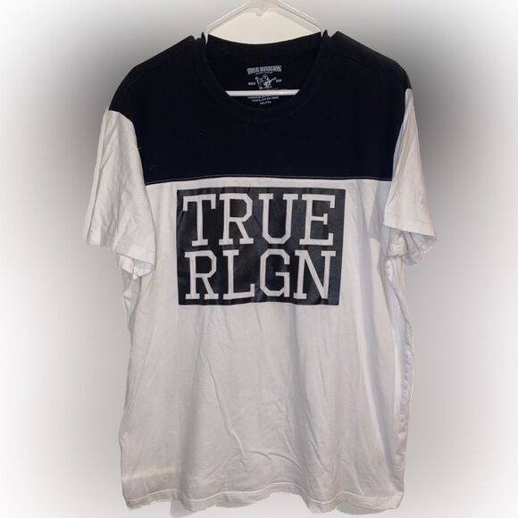 NWOT True Religion Jeans World Tour Varsity Block Football Tee Shirt Men’s XXL - Picture 1 of 3